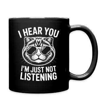 Schottische Faltohrkatze Scottish Fold Geschenk - Tasse einfarbig - Schwarz - Rechts