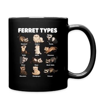 Types de furets, différents furets mignons - Mug uni - noir - Droite