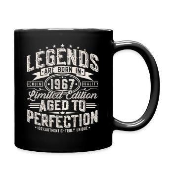 1967 Jahrgang Geburtstag Vintage Retro Geschenk - Tasse einfarbig - Schwarz - Rechts