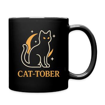 Crescent Cat Moon - Full Colour Mug - black - Right