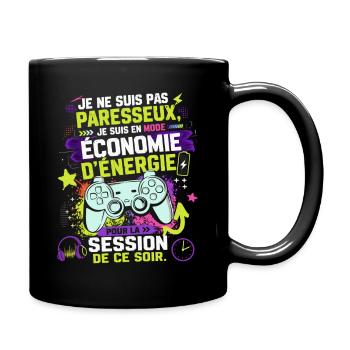 Gamer En Mode Économie D'Énergie - Humour games - Mug uni - noir - Droite