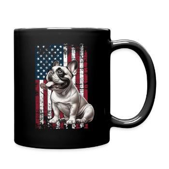 French Bulldog US Französische Bulldogge - Full Colour Mug - black - Right