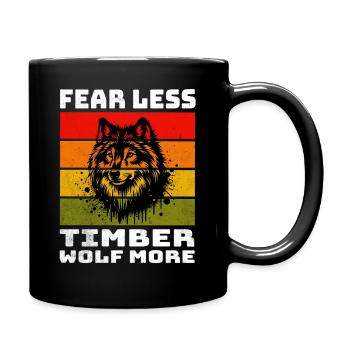 Timber Wolf Grey Wolf - Full Colour Mug - black - Right