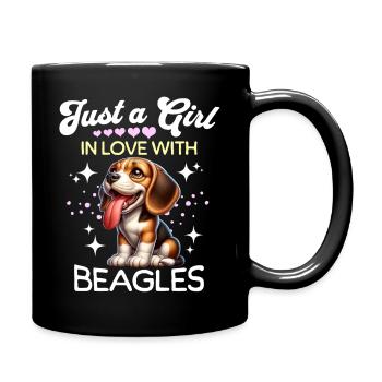 Beagle Girl - Full Colour Mug - black - Right