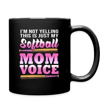 Softball Mutter Softball Mama - Tasse einfarbig - Schwarz - Rechts