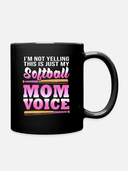 Softball Mutter Softball Mama - Tasse einfarbig - Schwarz
