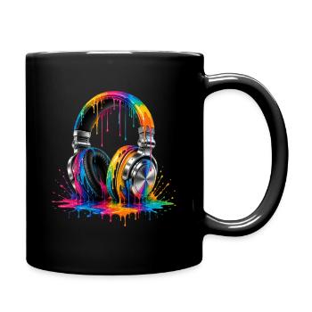 Chromatic Drip Headphones - Full Colour Mug - black - Right