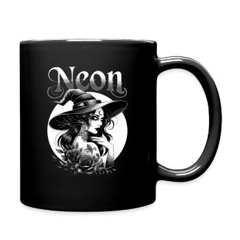  Neon Hexe Schwarze Rosen Mond Gothic Witchcraft - Tasse einfarbig - Schwarz - Rechts
