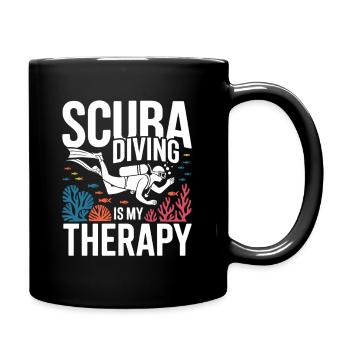 Tauchen ist meine Therapie - Tasse einfarbig - Schwarz - Rechts