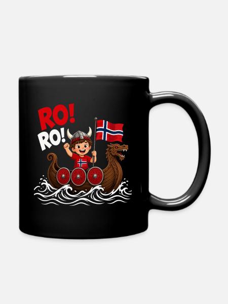 Norwegischer Wikinger Drachenboot - Tasse einfarbig - Schwarz