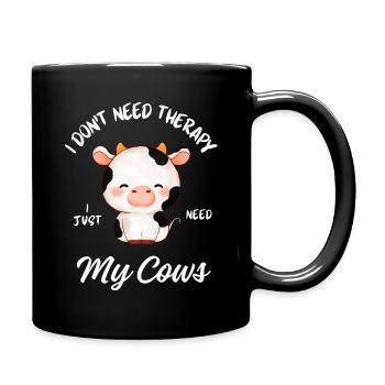Cute Cow Therapy - Full Colour Mug - black - Right