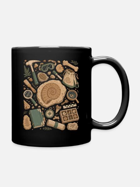 Fossilienjagd | Paläontologie & Ammoniten - Tasse einfarbig - Schwarz