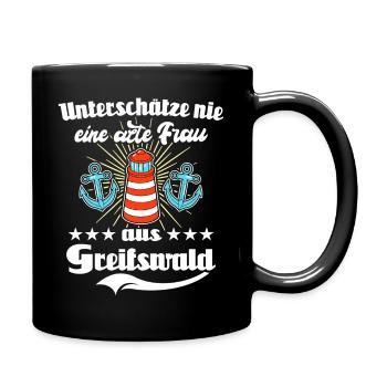 Greifswald Frau Greifswalderin - Tasse einfarbig - Schwarz - Rechts