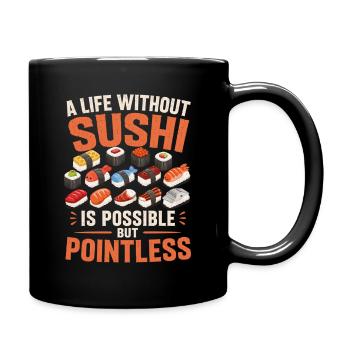 Sushi japanisches Sushi Geschenk - Tasse einfarbig - Schwarz - Rechts