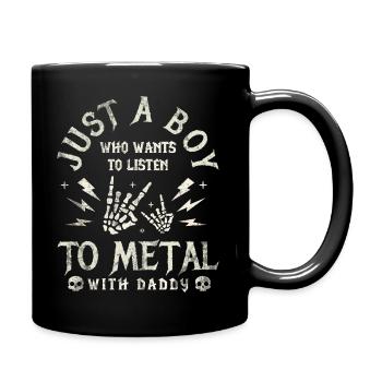 Metal Baby Boy mit Daddy Rock-Familie - Tasse einfarbig - Schwarz - Rechts