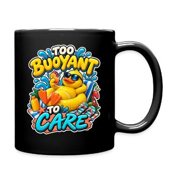 Too Buoyant To Care Entspannte Ente Pool Comic - Tasse einfarbig - Schwarz - Rechts