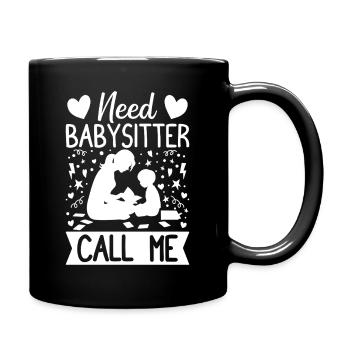 Childcare Provider Need Babysitter Call Me Daycare - Full Colour Mug - black - Right