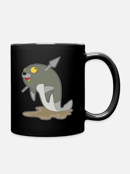 Seehund Halloween Zombie - Tasse einfarbig - Schwarz