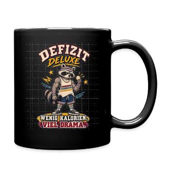 Defizit Deluxe – Wenig Kalorien, viel Drama - Tasse einfarbig - Schwarz - Rechts