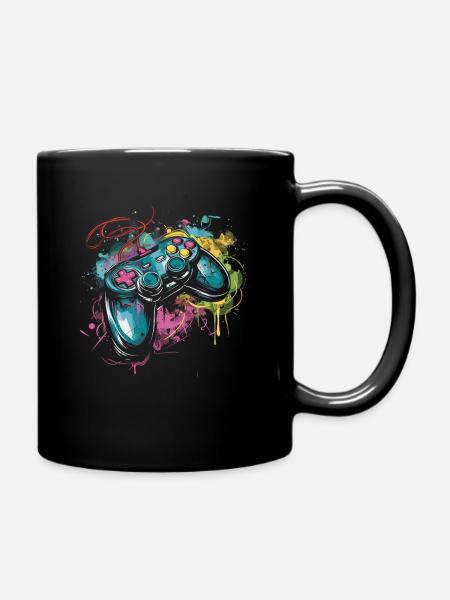 Gamepad Splash - Tasse einfarbig - Schwarz