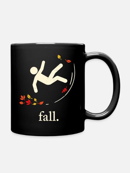 Herbst-Herbstblatt - Tasse einfarbig - Schwarz
