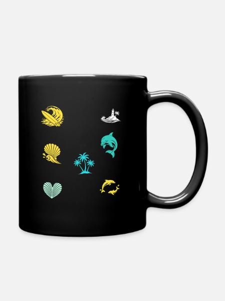 Tropische Insel Südsee - Tasse einfarbig - Schwarz