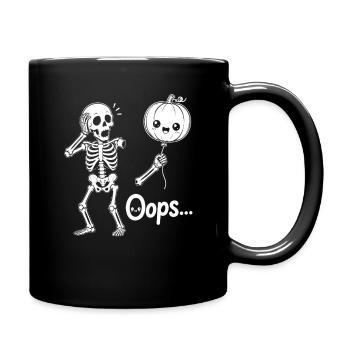Skeleton Holding Balloon pumpkin Halloween - Tasse einfarbig - Schwarz - Rechts