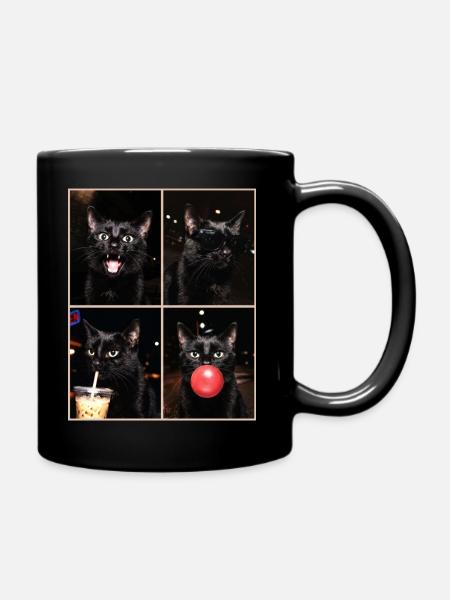 Katzen schwarze Katze - Tasse einfarbig - Schwarz
