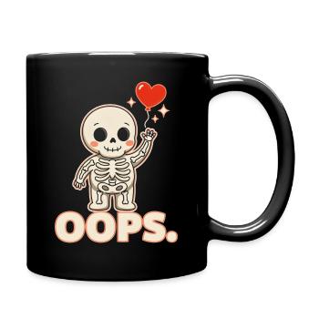 Skelettherzballon OOPS - Tasse einfarbig - Schwarz - Rechts