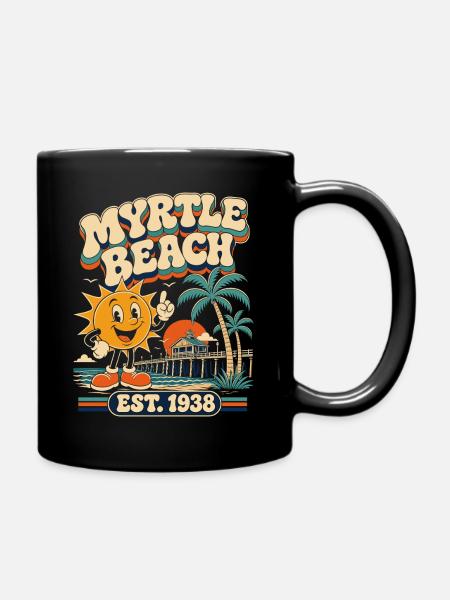 Myrtle Beach Est. 1938 Retro - Tasse einfarbig - Schwarz