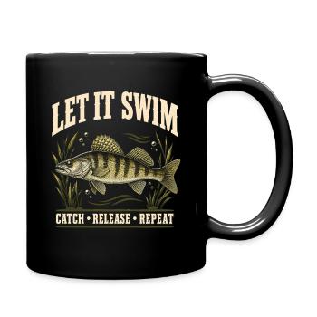 Zander Catch and Release Angler Shirt - Tasse einfarbig - Schwarz - Rechts