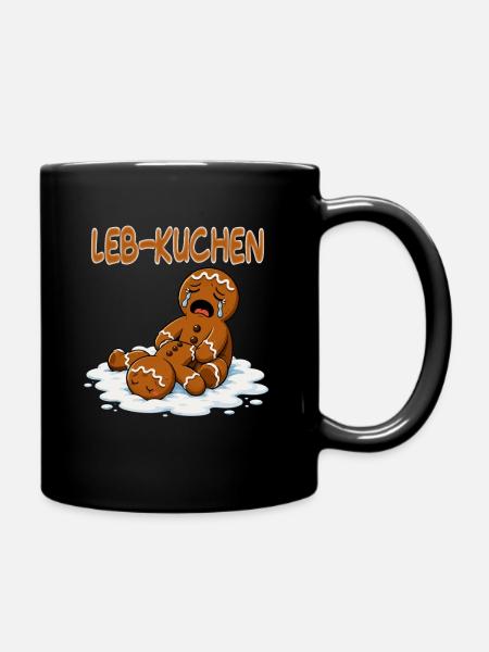 LEB-KUCHEN Trauriger Lebkuchen Winterweihnachten - Tasse einfarbig - Schwarz