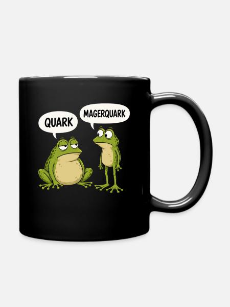Quark Magerquark Lustige Frösche Humor - Tasse einfarbig - Schwarz
