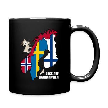 Bock auf Skandinavien - Tasse einfarbig - Schwarz - Rechts