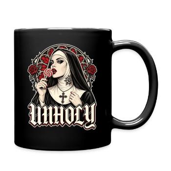 Unholy Gothic Nonne Lollipop Dark Art - Tasse einfarbig - Schwarz - Rechts