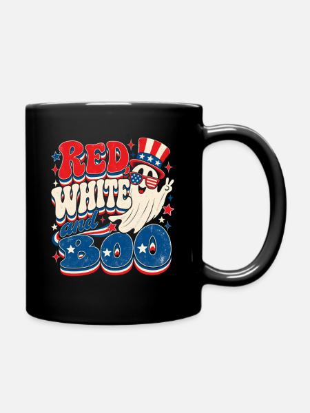 Red White Boo Patriot Ghost - Tasse einfarbig - Schwarz