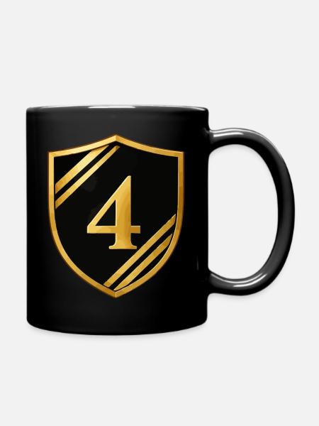 wappen-zahl-4 - Tasse einfarbig - Schwarz