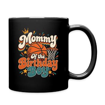 Mommy of the Birthday Boy Basketball - Tasse einfarbig - Schwarz - Rechts