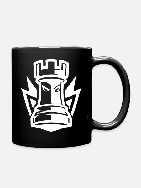 schach turm - Tasse einfarbig - Schwarz