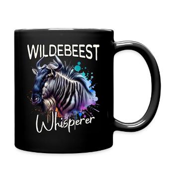 Gnu Flüsterer - Tasse einfarbig - Schwarz - Rechts