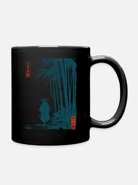 Samurai Wanderer Bambuswald Japan Ronin - Tasse einfarbig - Schwarz