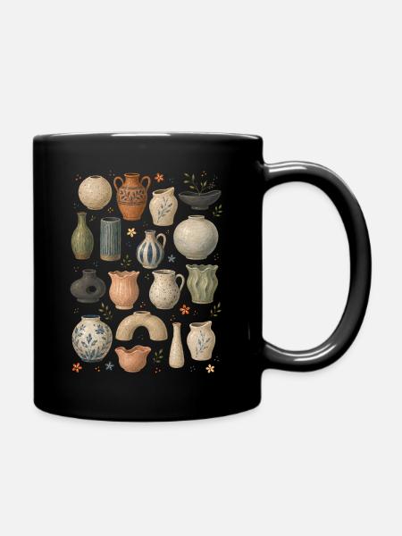 Keramikvasen | Töpfern & Wohnkunst - Tasse einfarbig - Schwarz