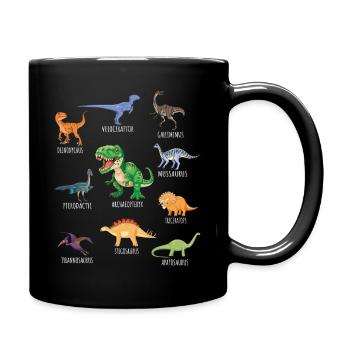 Dinosaurier Arten Urzeit Dinos Kinder Geschenk - Tasse einfarbig - Schwarz - Rechts