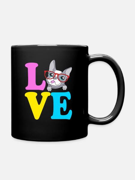 Boston Terrier - Tasse einfarbig - Schwarz