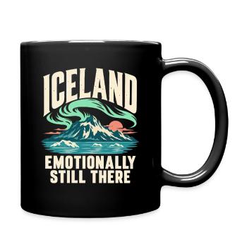 Island Nordlichter Reise Souvenir - Tasse einfarbig - Schwarz - Rechts