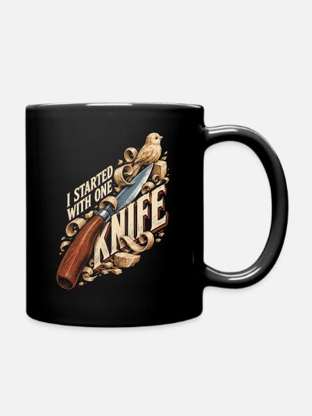Holzschnitzerei Schnitzen Holzschnitzen - Tasse einfarbig - Schwarz