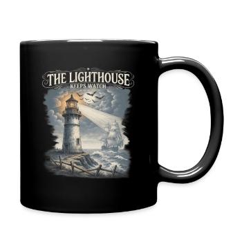 The Lighthouse Keeps Watch Leuchtturm - Tasse einfarbig - Schwarz - Rechts