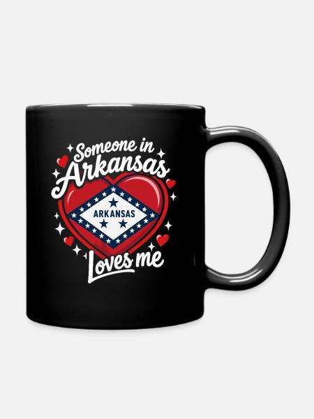 Arkansas Liebe Herzdesign - Tasse einfarbig - Schwarz