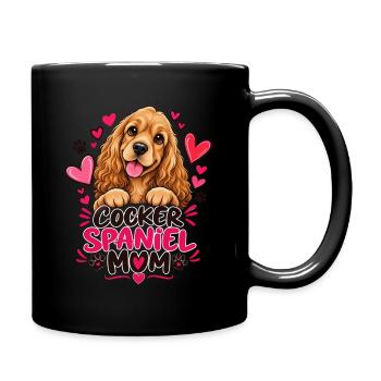 Cocker Spaniel Mamaherzen - Tasse einfarbig - Schwarz - Rechts