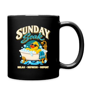 Sunday Soak Badeente – Relax Refresh Repeat - Tasse einfarbig - Schwarz - Rechts